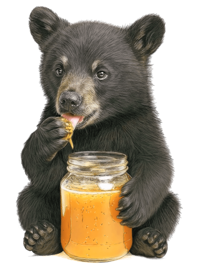 Baby Bear with honeypot
